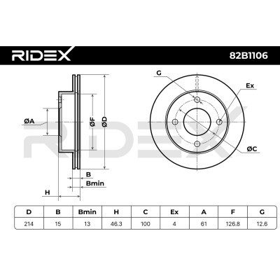 Brake Disc RIDEX 82B1106 82B1106 - photo 6