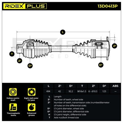 Drive Shaft RIDEX 13D0413P 13D0413P - photo 9