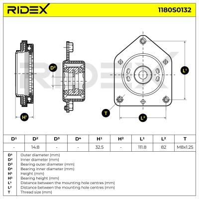 Strut Support Bearing Front RIDEX 1180S0132 1180S0132 - photo 6