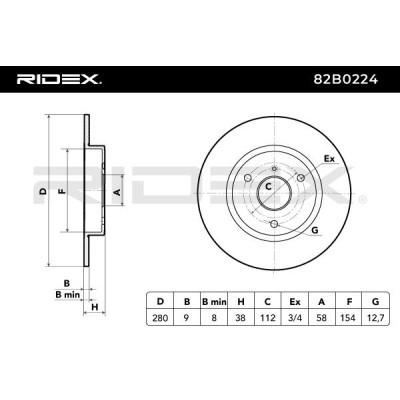 Brake Disc RIDEX 82B0224 82B0224 - photo 7