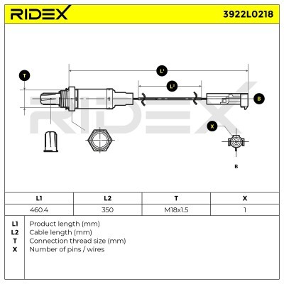 Lambda (Oxygen) Sensor RIDEX 3922L0218 3922L0218 - photo 5