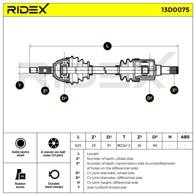Drive Shaft RIDEX 13D0075 13D0075 - photo 7