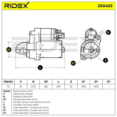 Starter RIDEX 2S0453 2S0453 - photo 7