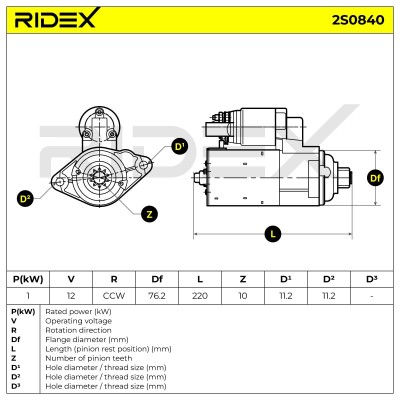Starter RIDEX 2S0840 2S0840 - photo 7