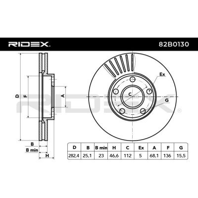 Brake Disc RIDEX 82B0130 82B0130 - photo 3