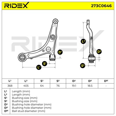 Control Arm RIDEX 273C0646 273C0646 - photo 6