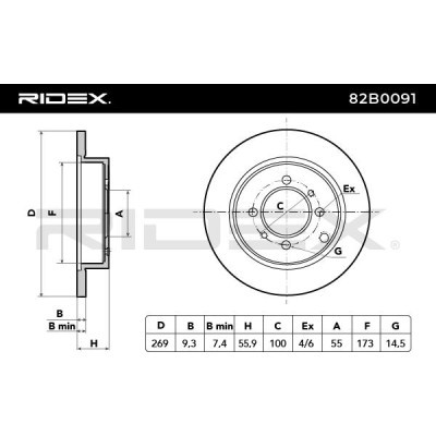 Brake Disc RIDEX 82B0091 82B0091 - photo 4