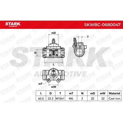 Wheel Brake Cylinder Stark SKWBC-0680047 SKWBC-0680047 - photo 8