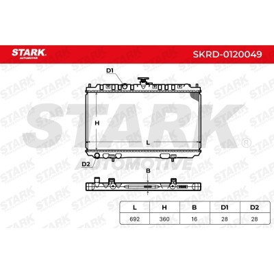 Radiator, Engine Cooling Stark SKRD-0120049 SKRD-0120049 - photo 3