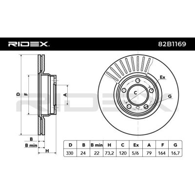 Brake Disc RIDEX 82B1169 82B1169 - photo 3
