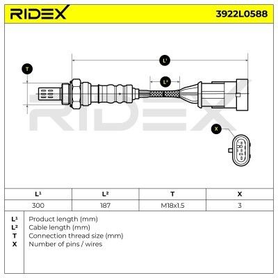 Lambda (Oxygen) Sensor RIDEX 3922L0588 3922L0588 - photo 6