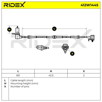 ABS Sensor RIDEX 412W1445 412W1445 - photo 6