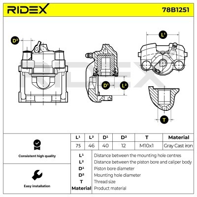 Brake Caliper RIDEX 78B1251 78B1251 - photo 5