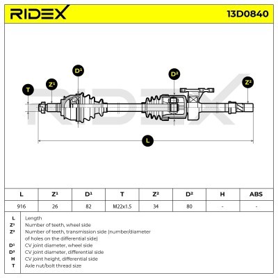 Drive Shaft RIDEX 13D0840 13D0840 - photo 7
