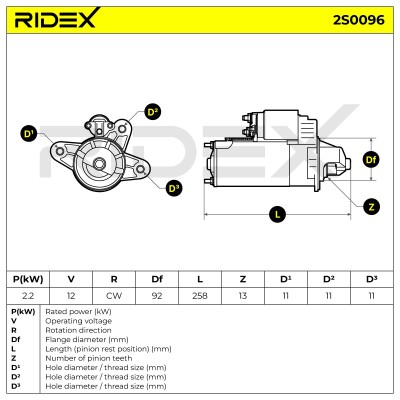 Starter RIDEX 2S0096 2S0096 - photo 6