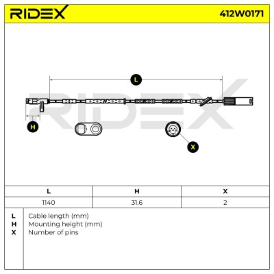 ABS Sensor RIDEX 412W0171 412W0171 - photo 6