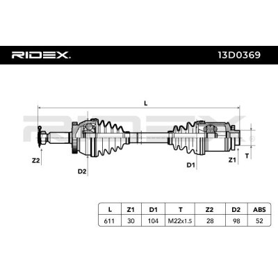 Drive Shaft RIDEX 13D0369 13D0369 - photo 6