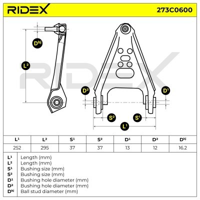 Control Arm RIDEX 273C0600 273C0600 - photo 6