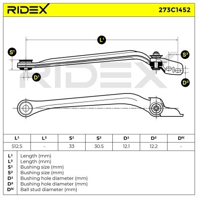 Control Arm RIDEX 273C1452 273C1452 - photo 7