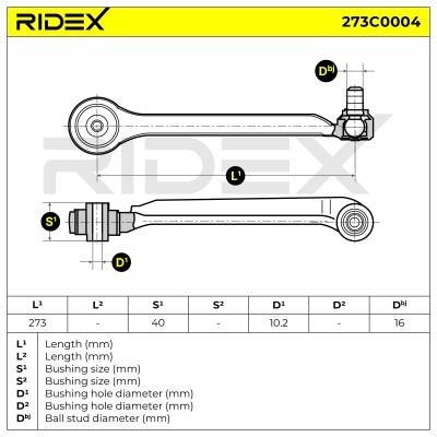 Control Arm RIDEX 273C0004 273C0004 - photo 7