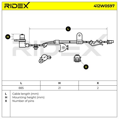 ABS Sensor RIDEX 412W0597 412W0597 - photo 6