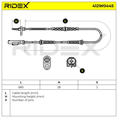 ABS Sensor RIDEX 412W0445 412W0445 - photo 6