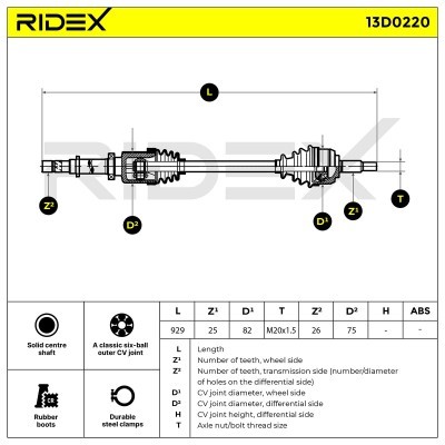 Drive Shaft RIDEX 13D0220 13D0220 - photo 8