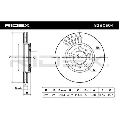 Brake Disc RIDEX 82B0504 82B0504 - photo 3