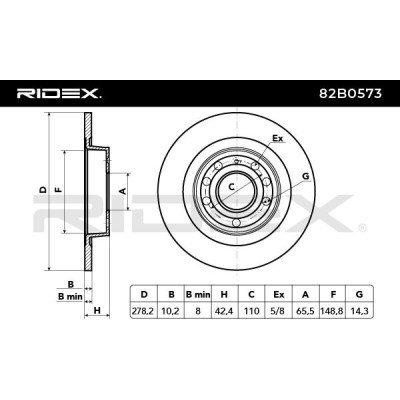 Brake Disc RIDEX 82B0573 82B0573 - photo 3