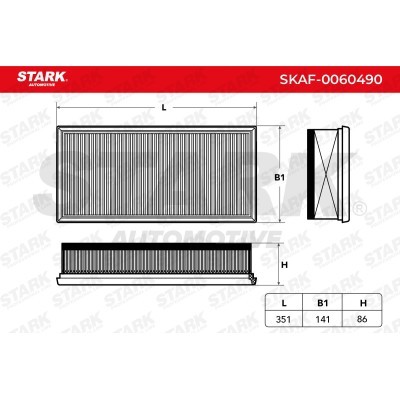Air Filter Stark SKAF-0060490 SKAF-0060490 - photo 2