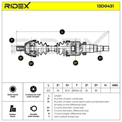 Drive Shaft RIDEX 13D0431 13D0431 - photo 7