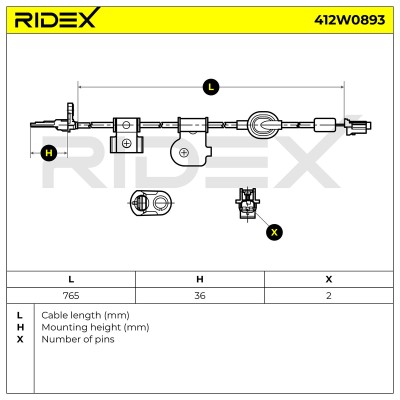 ABS Sensor RIDEX 412W0893 412W0893 - photo 6