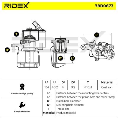 Brake Caliper RIDEX 78B0673 78B0673 - photo 5