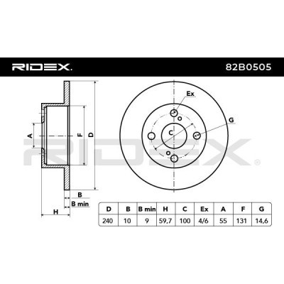 Brake Disc RIDEX 82B0505 82B0505 - photo 4