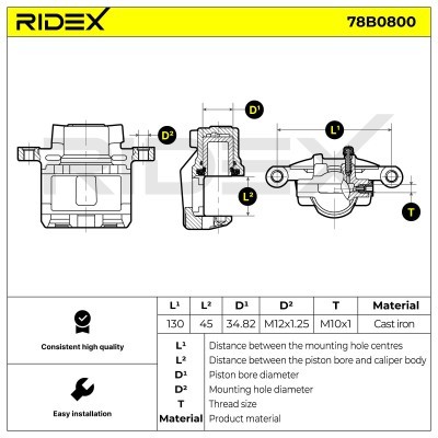 Brake Caliper RIDEX 78B0800 78B0800 - photo 6