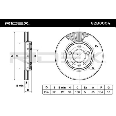 Brake Disc RIDEX 82B0004 82B0004 - photo 5