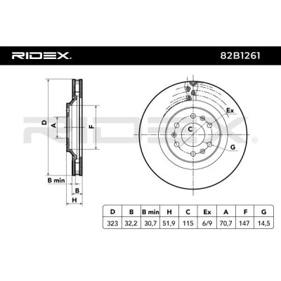Brake Disc RIDEX 82B1261 82B1261 - photo 5