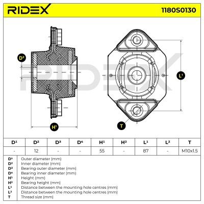 Strut Support Bearing Front RIDEX 1180S0130 1180S0130 - photo 6