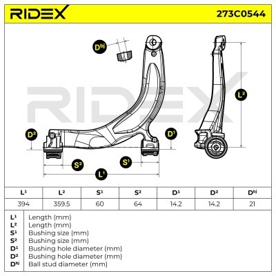 Control Arm RIDEX 273C0544 273C0544 - photo 7