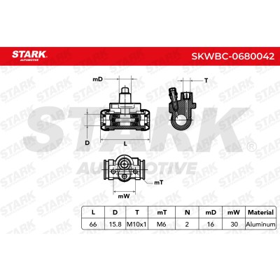 Wheel Brake Cylinder Stark SKWBC-0680042 SKWBC-0680042 - photo 7