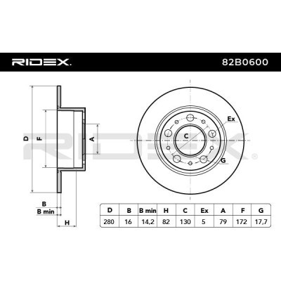 Brake Disc RIDEX 82B0600 82B0600 - photo 4