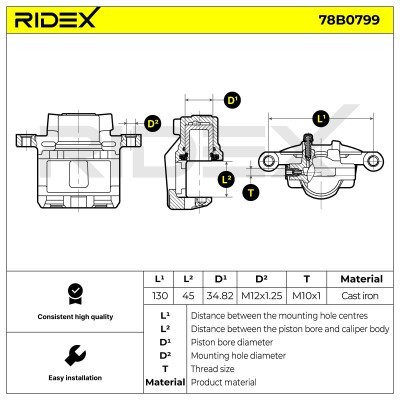 Brake Caliper RIDEX 78B0799 78B0799 - photo 6