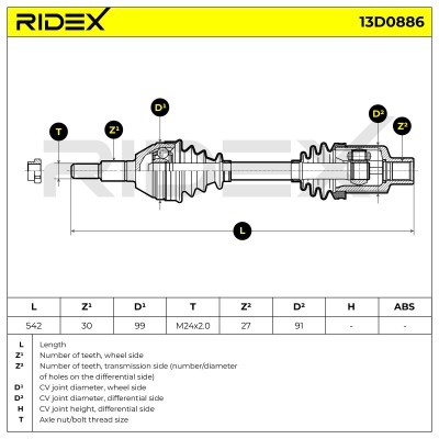 Drive Shaft RIDEX 13D0886 13D0886 - photo 7