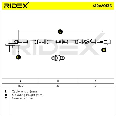 ABS Sensor RIDEX 412W0135 412W0135 - photo 3