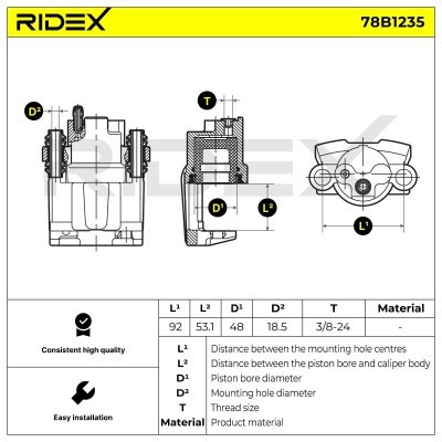 Brake Caliper RIDEX 78B1235 78B1235 - photo 6