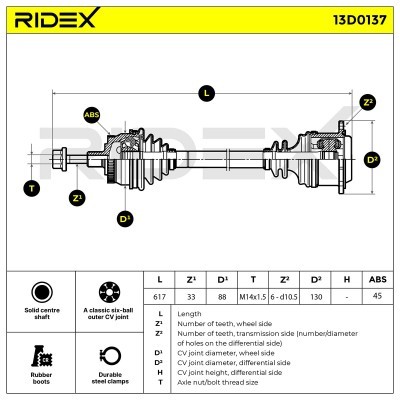 Drive Shaft RIDEX 13D0137 13D0137 - photo 6
