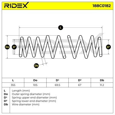 Suspension Spring RIDEX 188C0182 188C0182 - photo 3