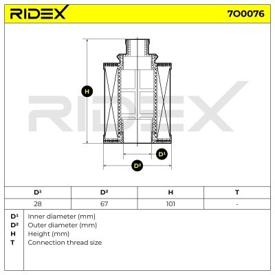 Oil Filter RIDEX 7O0076 7O0076 - photo 5