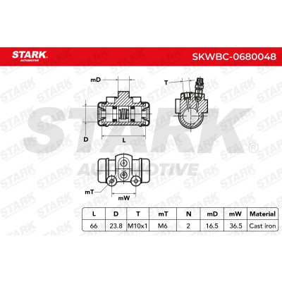 Wheel Brake Cylinder Stark SKWBC-0680048 SKWBC-0680048 - photo 8