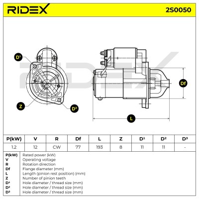 Starter RIDEX 2S0050 2S0050 - photo 6